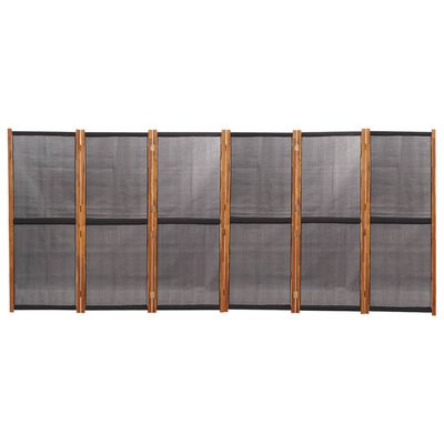 vidaXL Sobna pregrada sa 6 panela crna 420 x 180 cm