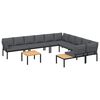 vidaXL 7-dijelni set vrtnih sofa s jastucima crni aluminijski