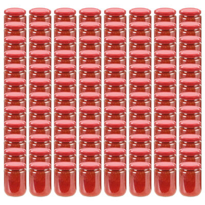 vidaXL Staklenke za džem s crvenim poklopcima 96 kom 230 ml