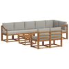 vidaXL Set vanjskih sofa 9 kom. Prirodna i svijetlo siva