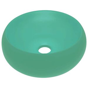 vidaXL Luksuzni okrugli umivaonik mat svjetlozeleni 40x15 cm keramički
