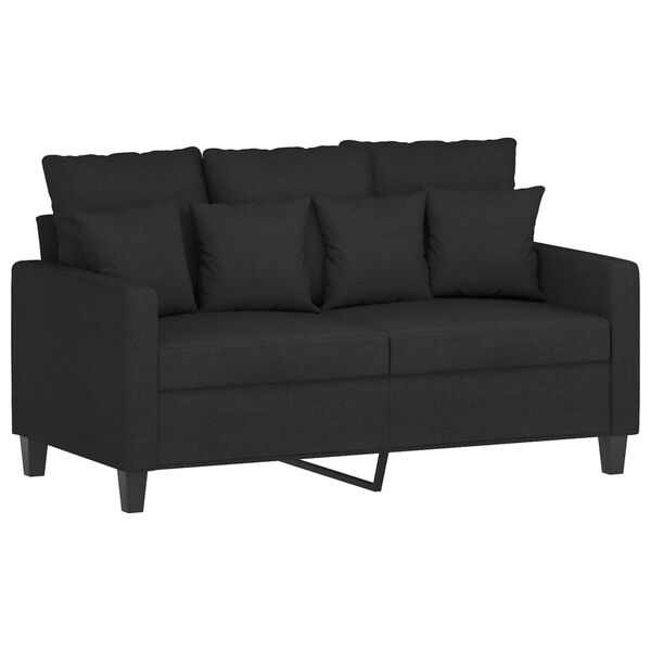 vidaXL 2-dijelni set sofa s jastucima crni od tkanine