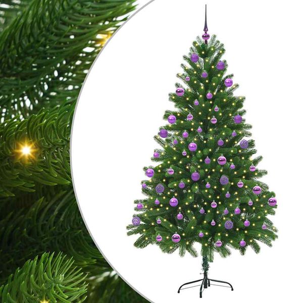 vidaXL Božićno drvce s 300 LED svjetlima s stalakom Zelena 210 cm PE
