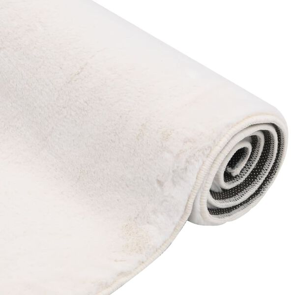 vidaXL Tepih od umjetnog zečjeg krzna 180 x 270 cm krem