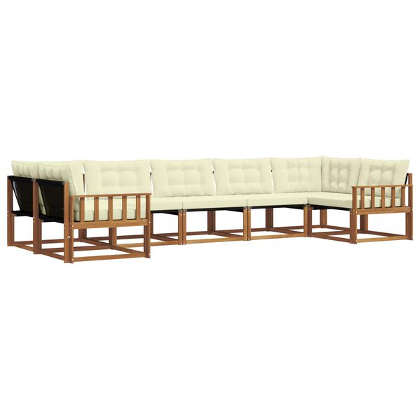 vidaXL Set vanjskih sofa s jastukom 7 pcs Prirodna i krem