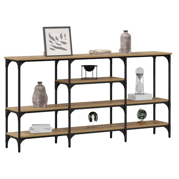 vidaXL Konzolna stolica s policom hrast artisan 160 x 29 x 80 cm