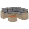 vidaXL 6-dijelni set vrtnih sofa s jastucima bež od poliratana
