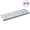 vidaXL Stepenica Pravokutni 10 pcs Srebrno 60 x 18 cm Aluminij