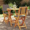 vidaXL Bistro set s jastukom 3 pcs Prirodna nafta Čvrsto drvo akacije