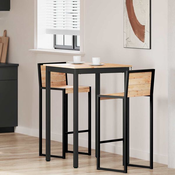 vidaXL Stol za bar Prirodna 110 x 55 x 105 cm Čvrsto borovo drvo