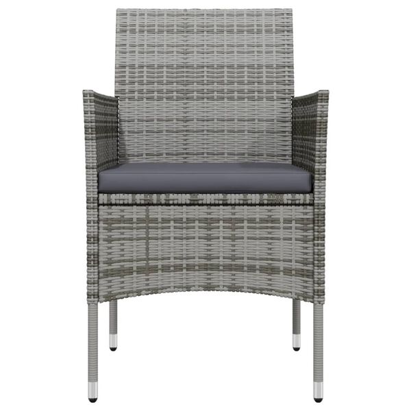 vidaXL 3-dijelni vrtni blagovaonski set s jastucima sivo-crni