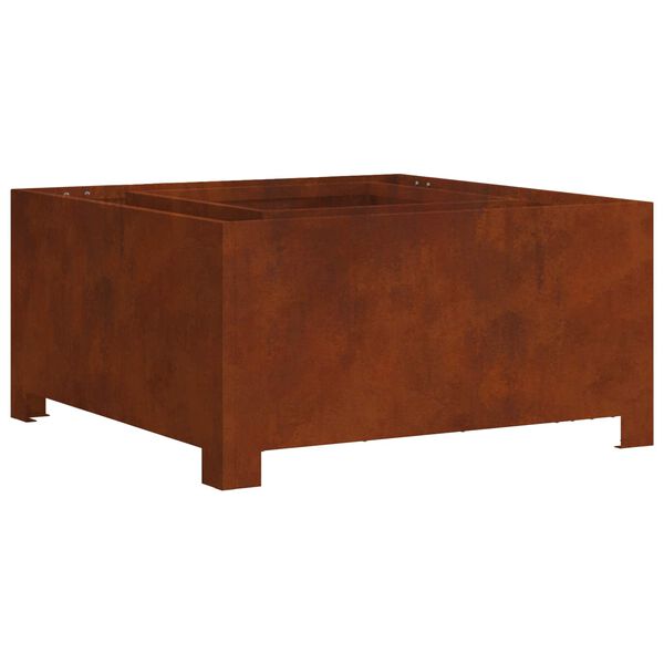 vidaXL Kamin Smeđa 80 x 80 x 40 cm Čelik otporan na vremenske uvjete