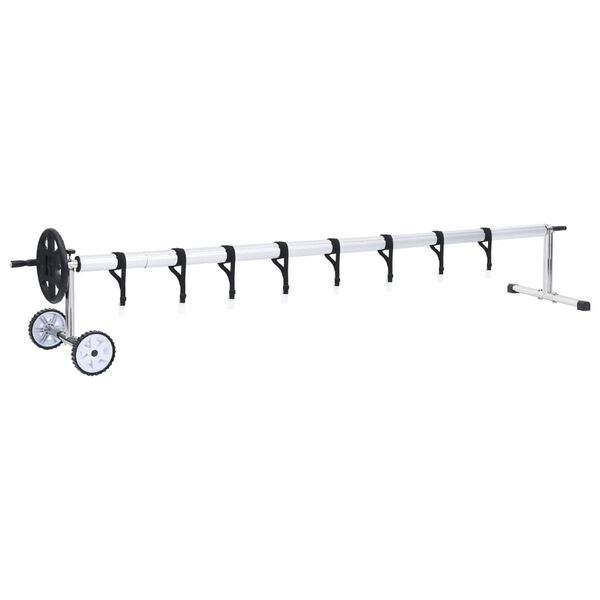 vidaXL Valjak za pokrov bazena s bazom od nehrđajućeg čelika