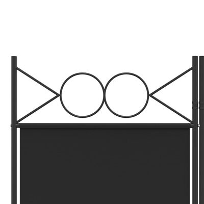 vidaXL Sobna pregrada s 4 panela crna 160 x 200 cm od tkanine