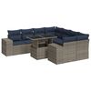 vidaXL 9-dijelni set vrtnih sofa poliratan i bagrem s jastucima sivi