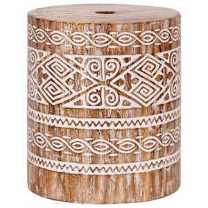 vidaXL Baza za suncobran Bijeli oprani &Oslash;34 x 40 cm Čvrsto drvo