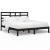 vidaXL Okvir za krevet od masivne borovine crni 200 x 200 cm