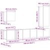 vidaXL TV zidna jedinica Zidne 5 pcs Staro drvo Konstruirano drvo