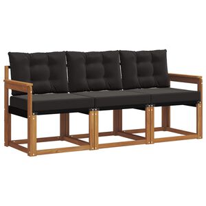 vidaXL Set vanjskih sofa 3 kom. Prirodna i crna