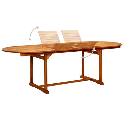vidaXL Vrtni blagovaonski stol (160 - 240)x100x75 cm od drva bagrema