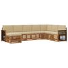 vidaXL Set vanjskih sofa s jastukom 6 pcs Prirodna