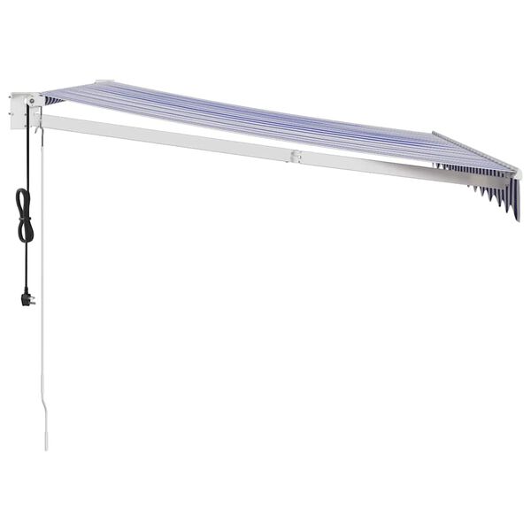 vidaXL Automatska tenda na uvlačenje plavo-bijela 3 x 2,5 m