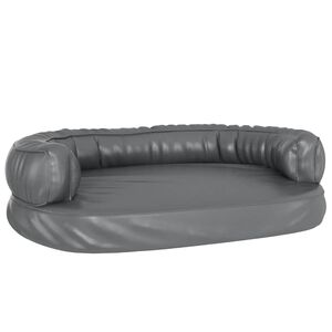 vidaXL Ergonomski pjenasti krevet za pse sivi 75 x 53 cm umjetna koža