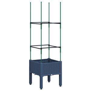 vidaXL Vrtna sadilica s re&scaron;etkom plava siva 40 x 40 x 142,5 cm PP