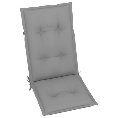 vidaXL Stolica za ljuljanje s jastucima siva masivno bagremovo drvo