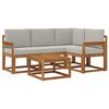 vidaXL Set vanjskih sofa s jastukom 5 pcs Prirodna i svijetlo siva
