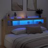 vidaXL LED uzglavlje boja hrasta sonome 220x18,5x103,5 cm