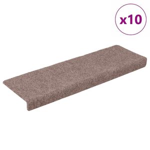 vidaXL Prostirke za stepenice samoljepljive 10 kom 65x21x4 cm krem pravokutni rub