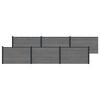 vidaXL Panel ograde 6 pcs WPC i aluminij Siva