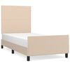 vidaXL Okvir za krevet s uzglavljem cappuccino 90x190 cm umjetna koža