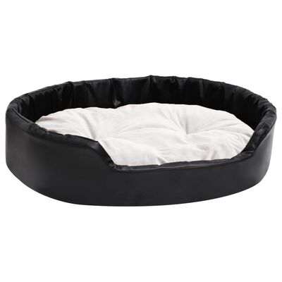 vidaXL Krevet za pse crni i bež 90 x 79 x 20 cm pliš i umjetna koža