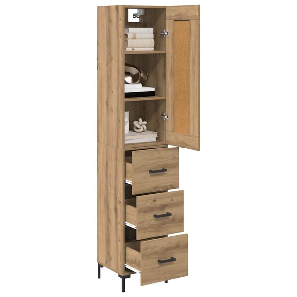 vidaXL Highboard Umjetnički hrast 34,5 x 34 x 180 cm Konstruirano drvo