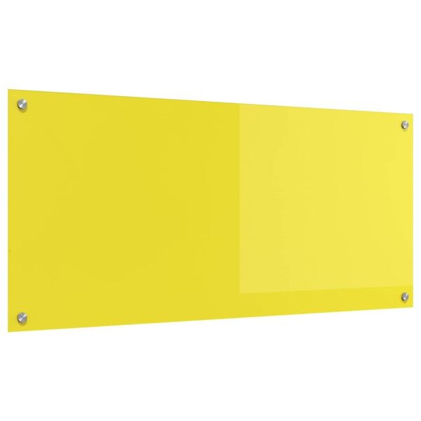 vidaXL Kuhinjski zid Žuta 110 x 50 cm Staklo otporno na udarce
