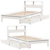 vidaXL Krevet s regalom za knjige bez madraca bijeli 90x190cm borovina