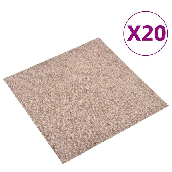 vidaXL Tepih 20 pcs Bež 50 x 50 cm 100% Polipropilen