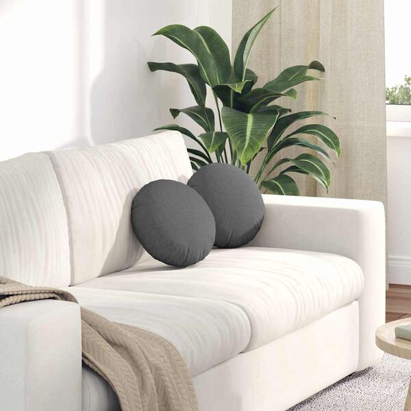 vidaXL Jastučići za sjedenje 2 pcs Tamno siva &Oslash;30 x 13 cm tkanina