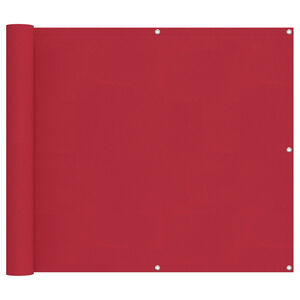 vidaXL Balcony ekran Crvena 100 x 500 cm Oxford tkanina