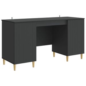 vidaXL Stol s policom Crna 142,5 x 50 x 75 cm Konstruirano drvo