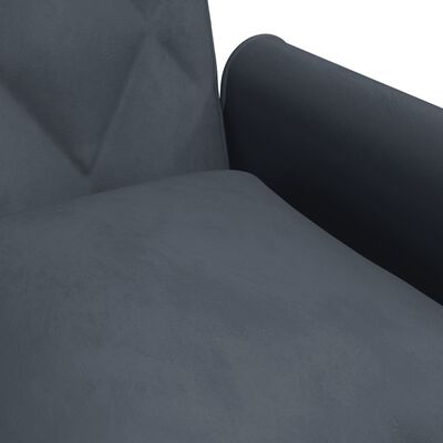 vidaXL Dvosjed na razvlačenje s jastucima i tabureom tamnosivi baršun