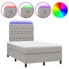 vidaXL Krevet box spring s madracem LED svjetlosivi 120x200 cm tkanina