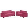 vidaXL Dvodijelni set sofa s jastucima, vinsko crveni bar&scaron;un
