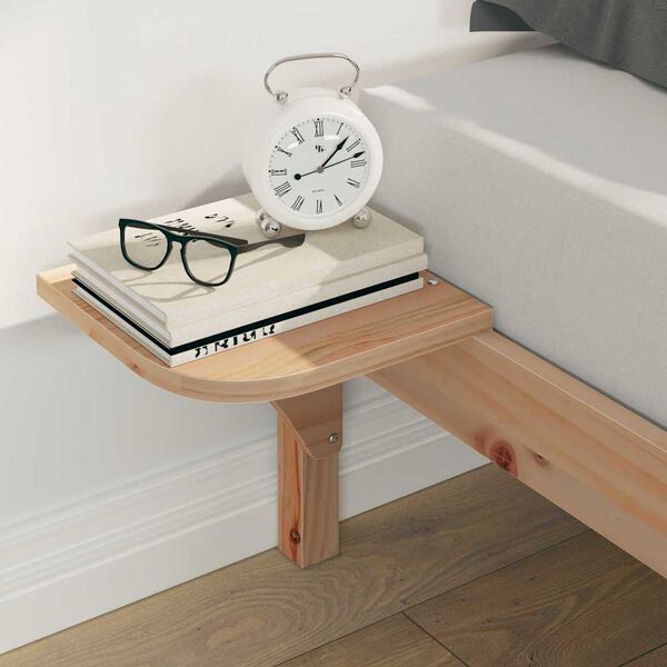 vidaXL Krevetna konstrukcija s bočnim stolovima Prirodna 160 x 210 cm