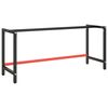 vidaXL Okvir za radni stol mat crni i mat crveni 180x57x79 cm metalni