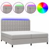 vidaXL Krevet box spring s madracem LED svjetlosivi 200x200 cm tkanina