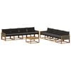 vidaXL Set vanjskih sofa s jastukom 9 pcs Prirodna i crna
