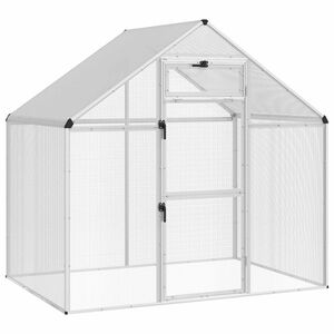 vidaXL Kavez za ptice Srebrna 181,5 x 112 x 173,5 cm